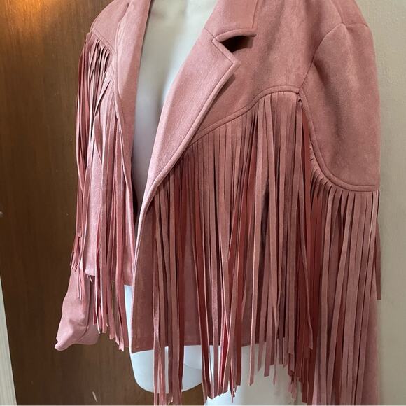 New Pink fringe crop jacket - Picture 6 of 6